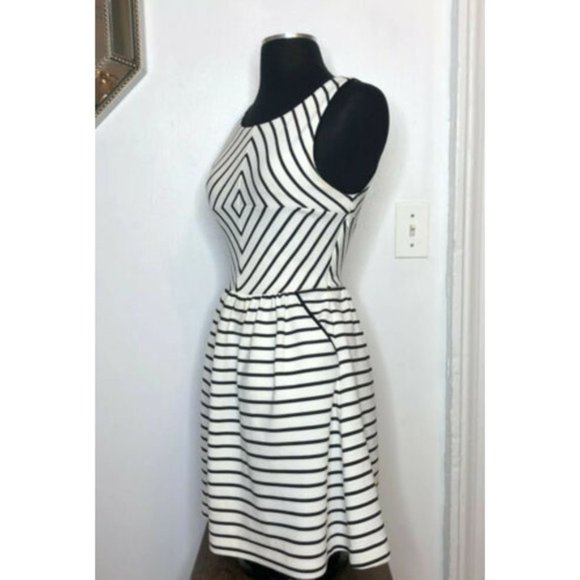 Maeve Womens Sleeveless Striped Diamond Dress Sz 0 - Picture 6 of 8